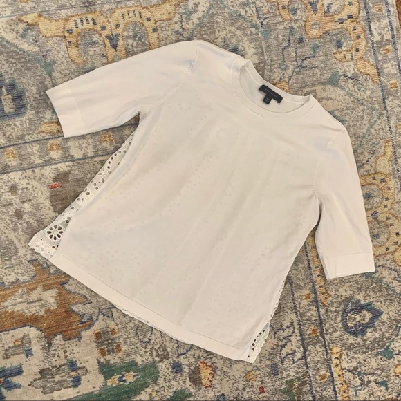 Ann Taylor knit short-sleeves top with lace back - Picture 3 of 6